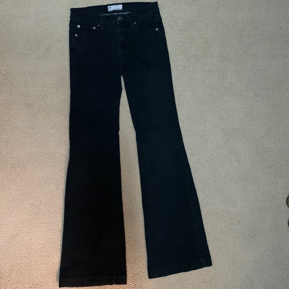 Free People mid rise black flare jeans 25
